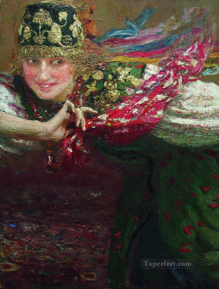 踊る女性イリヤ・レーピン油絵